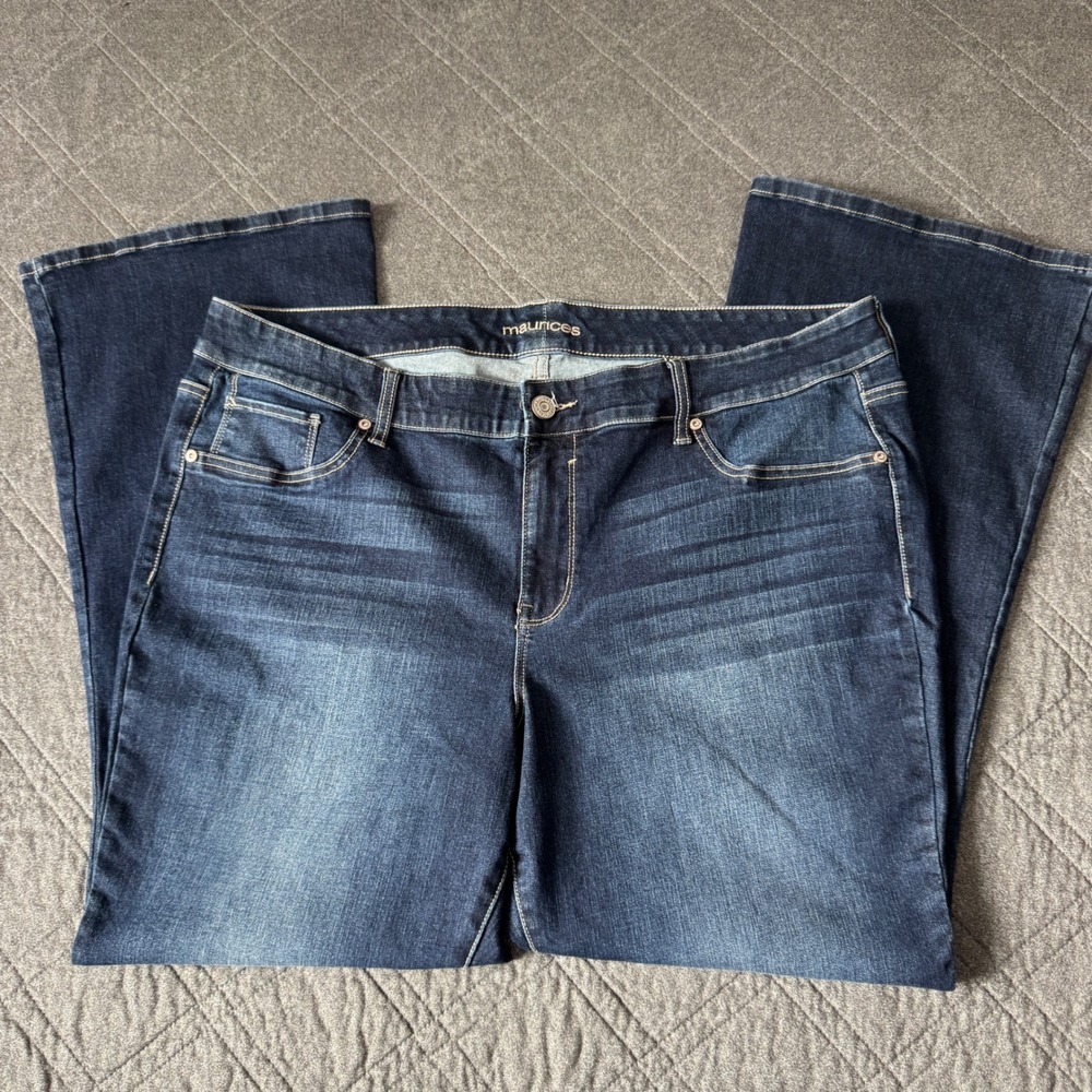 Maurices Women Dark Wash Bootcut Denim Jeans Size 22W Short